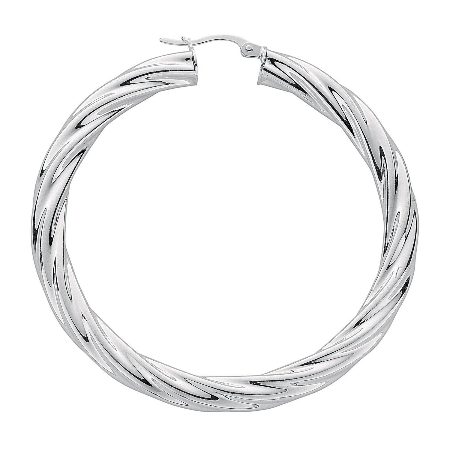 Silver Twisted Hoop Earrings - Fine Ring - Certified Authentic - Swiss Made - UK Stock – Luxury Jewellery by Imperial